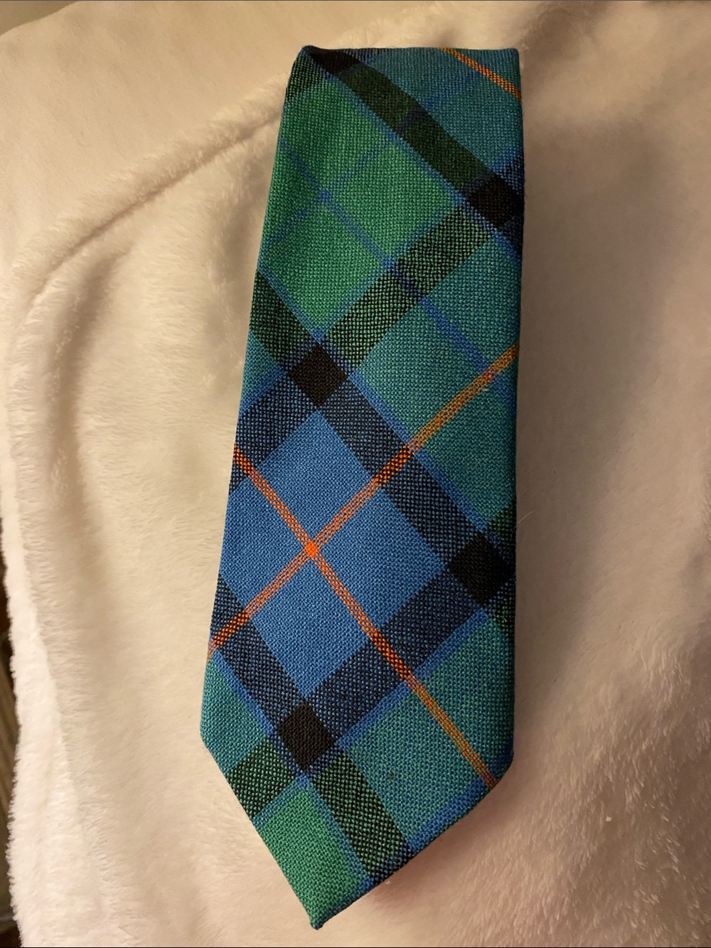 Flower of Scotland Green & Blue Plaid Men's Tie 100% New Wool